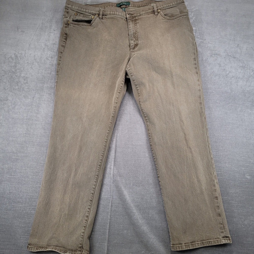 LRL Ralph Lauren‎ Jeans Co Womens 22W Khaki Straight Leg Cotton Blend Pants